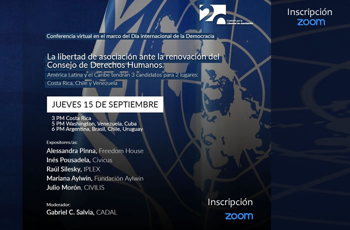 La libertad de asociación ante la renovación del Consejo de Derechos Humanos. América Latina y el Caribe tendrán 3 candidatos para 2 lugares: Costa Rica, Chile y Venezuela